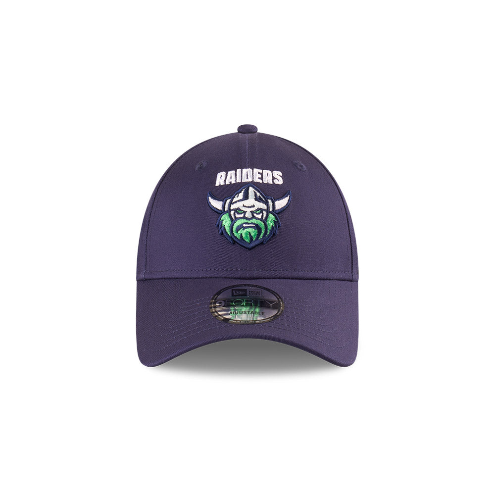 Canberra Raiders Youth Hat - NRL 2025 Badged Navy Blue OTC 9Forty Kids Strapback Cap - New Era